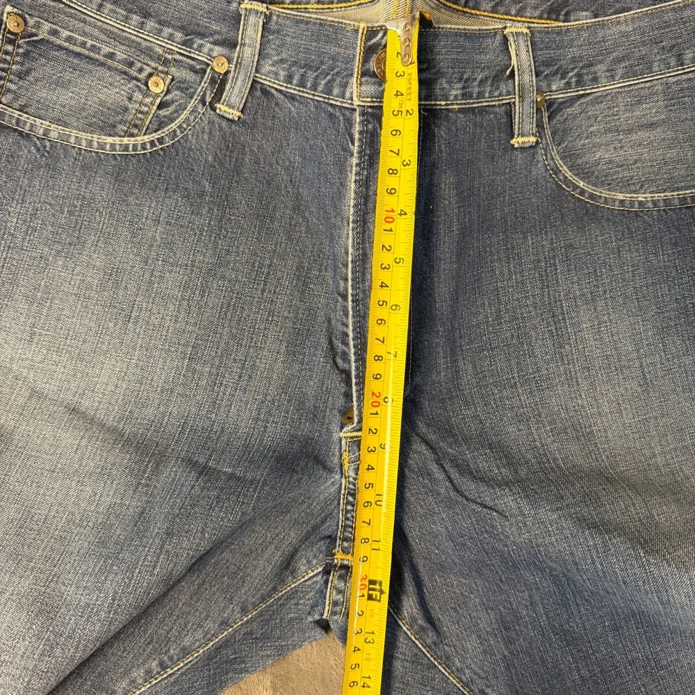 Polo Ralph Lauren 018 Slim Straight Mens 38x30 Jeans Medium Wash Starched Denim